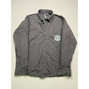 Element Button Down Shirt 100% Cotton Black Logo S Mens